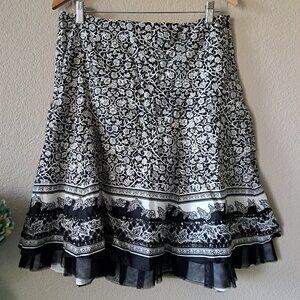 Apt. 9 Black & White Vintage Y2K Layered Full Skirt Size 10